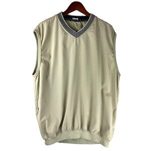 VTG Gorpcore Old Money Preppy Ashworth Logo Beige & Blue Golf Vest, Men's XL